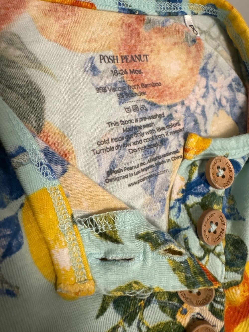 Posh Peanut Citrus Short Sleeve Romper - Picture 5 of 5